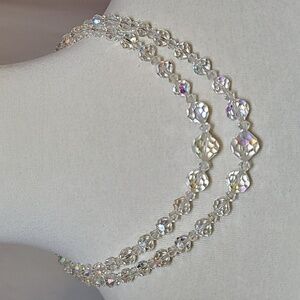 Vintage Double-strand Fancy Glass Crystal Necklace